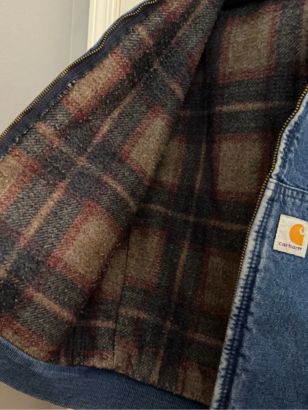 Vintage Carhartt Denim Hooded Blanket Lined Jacket Y07 DST Y Size XL ASAP Rocky